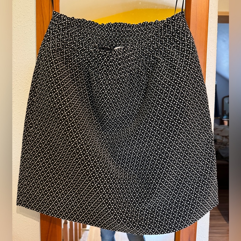 NWOT JCrew Black & White Polka Dot Skirt